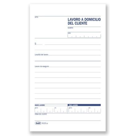 Lavoro a domicilio del cliente (distinta delle ore e materiali) - Blocco 100 fogli - 16,8x10 cm