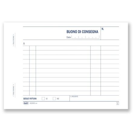 Buoni di consegna - Blocco 50/50 fogli autoricalcante - 11,5x16,5 cm