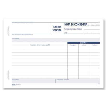 Nota di consegna/Tentata vendita - Blocco 50/50 fogli autoricalcante - 14,8x21,5 cm