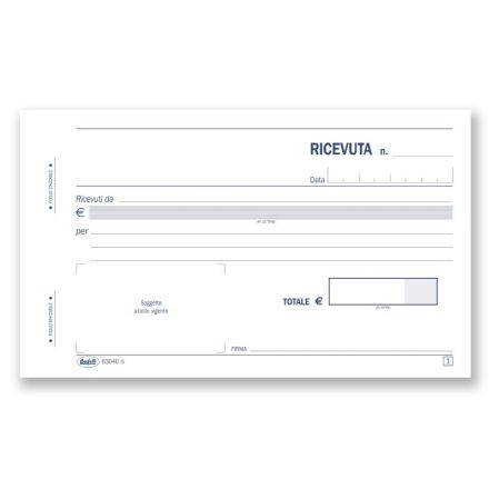 Ricevute di denaro - Blocco 50/50 fogli autoricalcanti - 10x16,8 cm