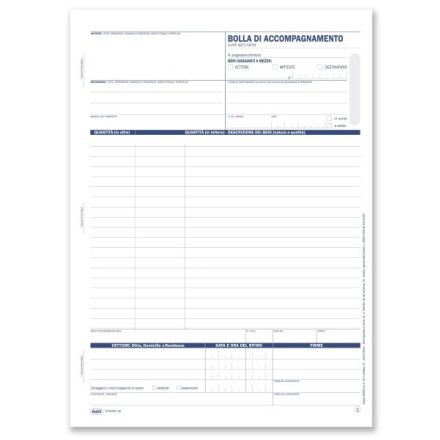 Bolla di accompagnamento, Serie AB - Blocco 50/50/50 fogli autoricalcante prenumerato - 29,7x21,5 cm