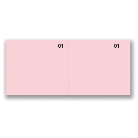 Scontrini numerati generici - Blocco 100 fogli rossi - 2 tagliandi prenumerati - 5,8x13 cm