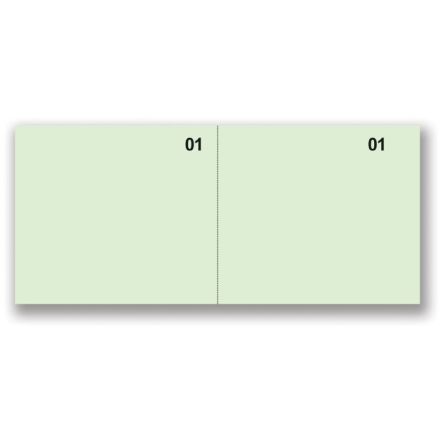 Scontrini numerati generici - Blocco 100 fogli verdi - 2 tagliandi prenumerati - 5,8x13 cm