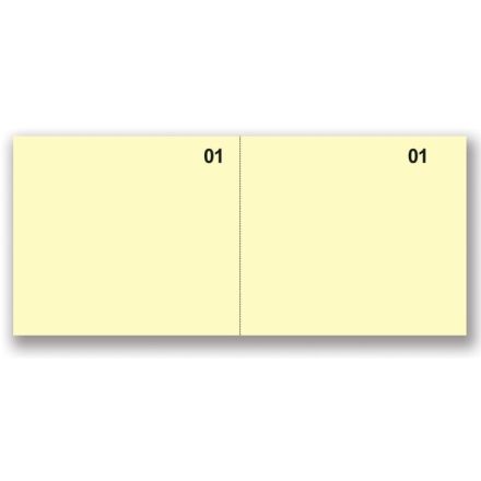 Scontrini numerati generici - Blocco 100 fogli gialli - 2 tagliandi prenumerati - 5,8x13 cm