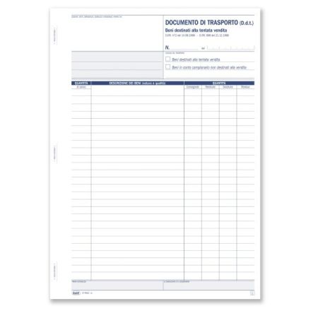 Tentata vendita/Documento di Trasporto - Blocco 50/50 fogli autoricalcante - 29,7x21,5 cm