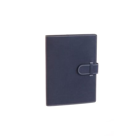 Agenda giornaliera in similpelle - blocco mobile - 2025 - 14,5x20,5 cm - linguetta di chiusura - blu