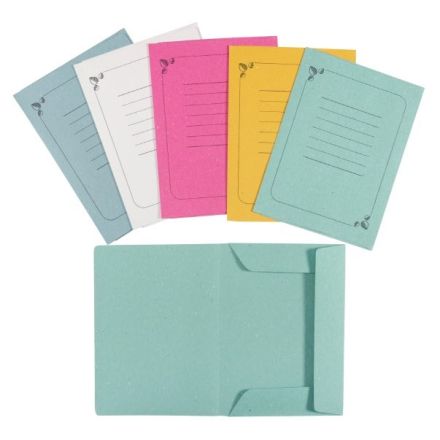 Cartelline 3 lembi I love green - cartoncino - 180 g/mq - 33x24,5 cm - 5 colori assortiti - conf. 25 pz