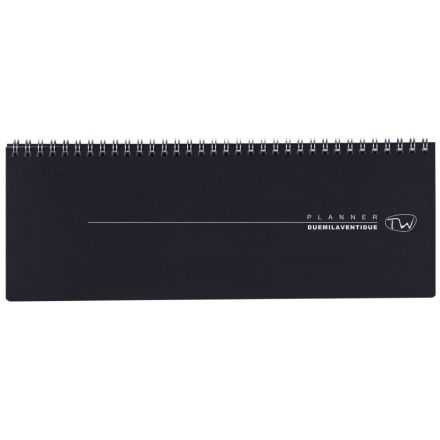 Planner settimanale 12 mesi orizzontale - 2026 - 29,2x10,3 cm - nero