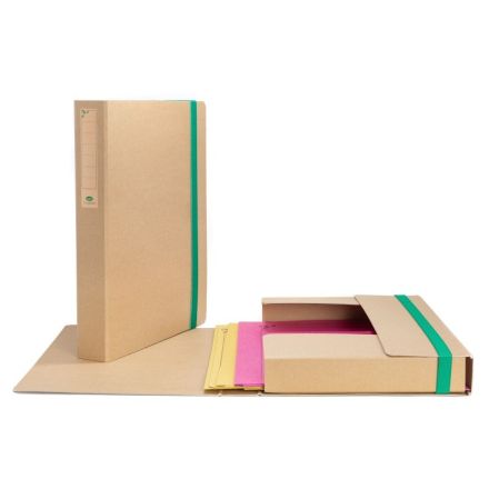 Scatola con elastico I love green - Dorso 5 cm - 34x24 cm - avana