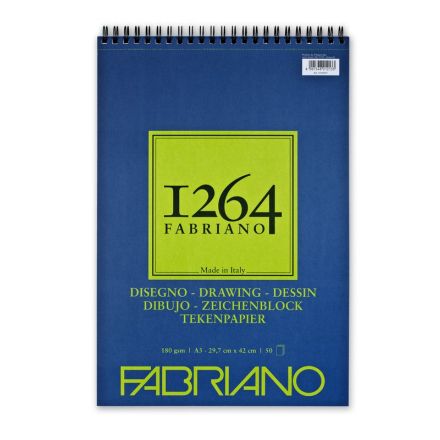 Album Disegno 1264 Fabriano - spiralato lato corto - formato A3 - 50 fogli - 180 g