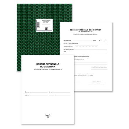 Registro Scheda Personale Dosimetrica (mod. B) - 12 pagine - 31x24,5 cm