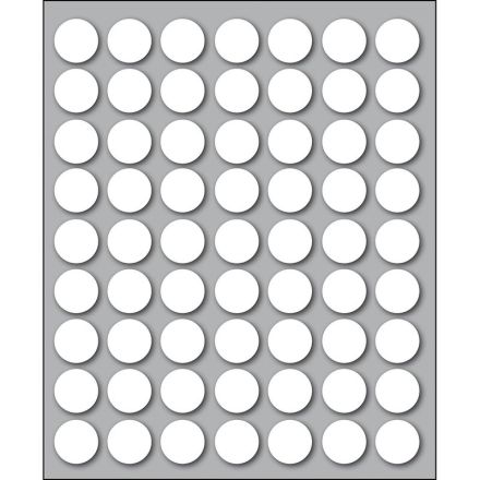 Etichette autoadesive rotonde manuali - Diam. 14 mm - Colore bianco