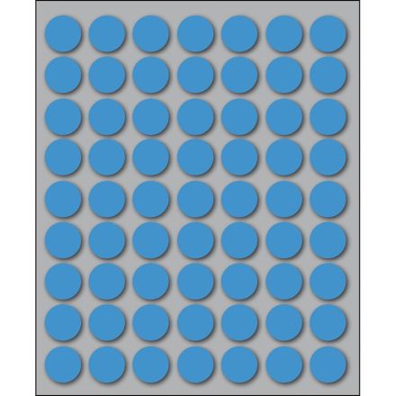 Etichette autoadesive rotonde manuali - Diam. 14 mm - Colore blu