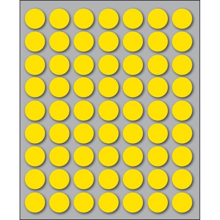 Etichette autoadesive rotonde manuali - Diam. 14 mm - Colore giallo