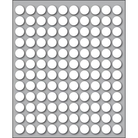 Etichette autoadesive rotonde manuali - Diam. 10 mm - Colore bianco
