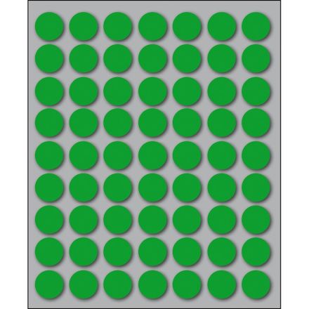 Etichette autoadesive rotonde manuali - Diam. 14 mm - Colore verde