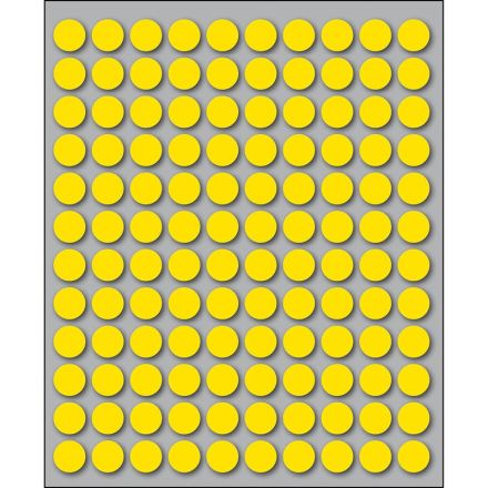 Etichette autoadesive rotonde manuali - Diam. 10 mm - Colore giallo