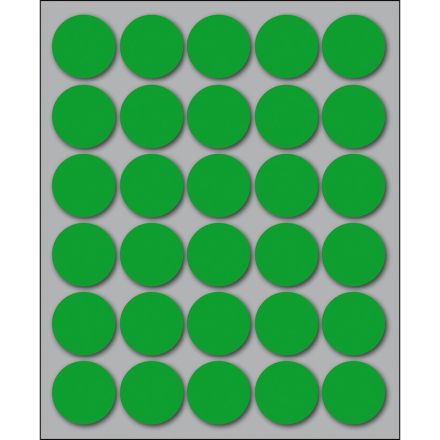 Etichette autoadesive rotonde manuali - Diam. 22 mm - Colore verde