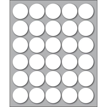 Etichette autoadesive rotonde manuali - Diam. 22 mm - Colore bianco