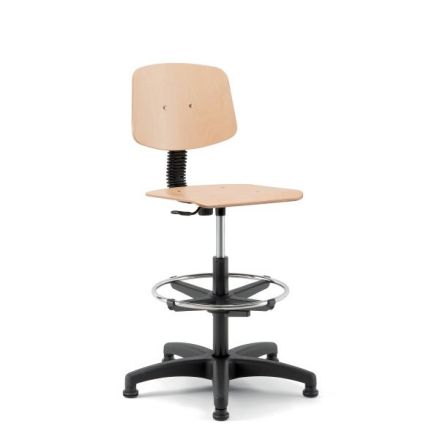 Sgabello Teseo in legno faggio