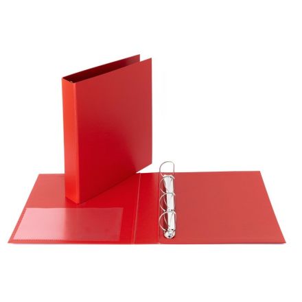 Cartella - 4 anelli a D - Diametro 40 mm - 30x22- rosso