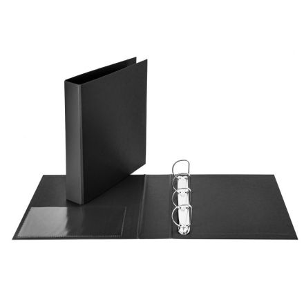 Cartella - 4 anelli a D - Diametro 50 mm - 30x22- nero