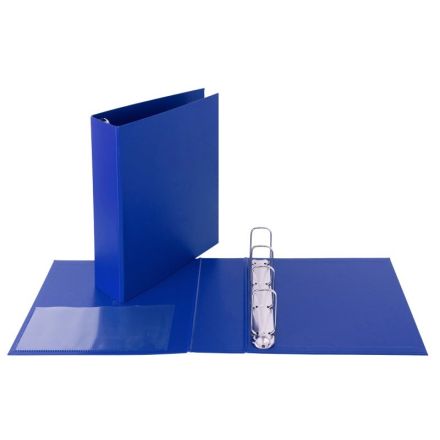 Cartella - 4 anelli quadri - Diametro 65 mm - 30x22- blu