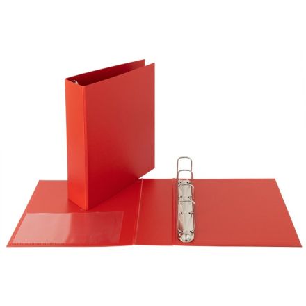 Cartella - 4 anelli quadri - Diametro 65 mm - 30x22- rosso
