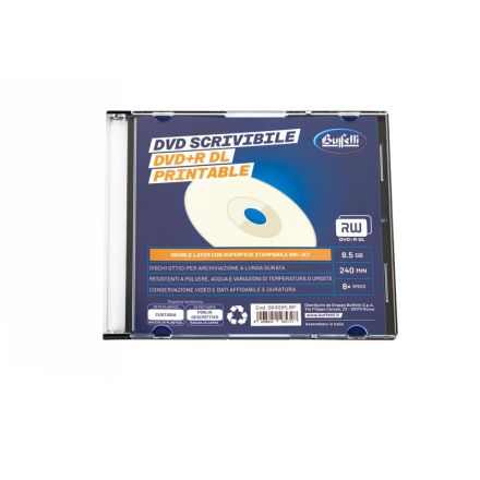 Buffetti - DVD+R DL - 8,5 GB - slim case - Stampabile inkjet