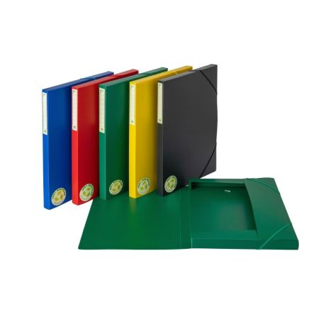 Scatola progetti pp ecologico con elastico - Dorso 2,5 cm - 35x25 cm - colori assortiti