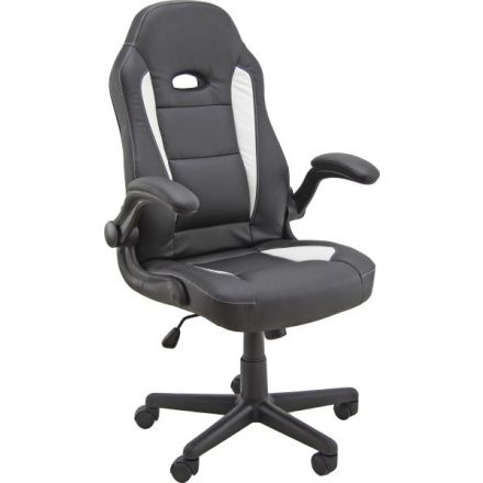 Sedia gaming CH9 - braccioli inclusi - similpelle - nero/bianco