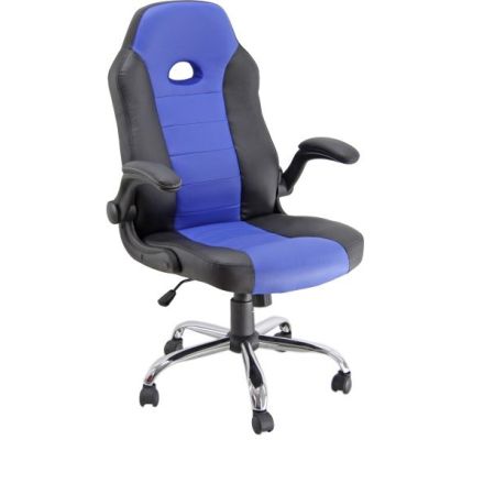 Sedia gaming CH1 - braccioli inclusi - similpelle - nero/blu