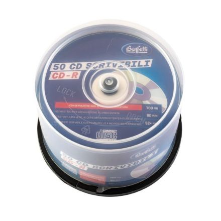Buffetti - CD-R scrivibile - 700 MB - spindle da 50 - Silver