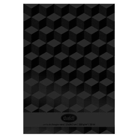 Album Black - collato lato corto - formato A4 210x297 mm - 20 fogli - 320 g