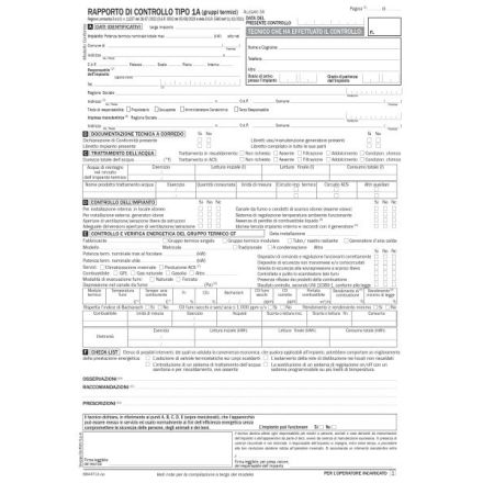 Rapporto di controllo di efficienza energetica Tipo 1A gruppi termici (Allegato III) Lombardia - Snap out triplice copia autoricalcante - 31x21 cm