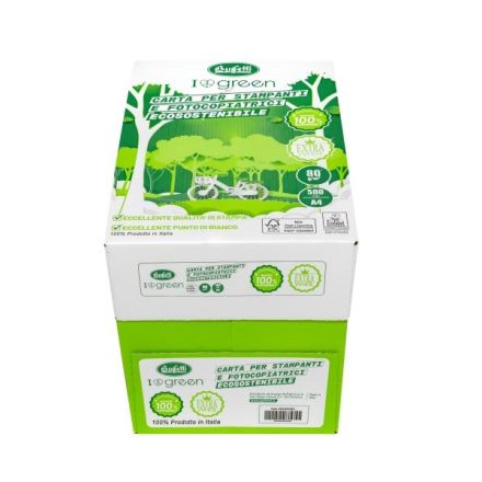 Conf. 5 risme carta per fotocopie Buffetti Green 100% riciclabile A4 - 21x29,7 cm - 80 g