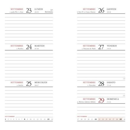 Refill agenda settimanale tascabile 12 mesi - 2026 - f.to 8x15 cm