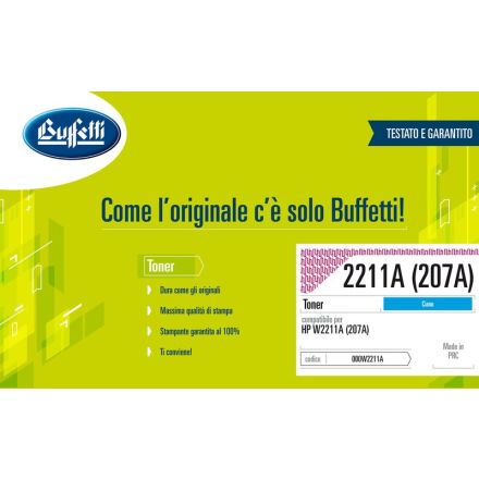 Toner HP - Compatibile 2211A(207A) W2211A(207A) - Ciano - 1.250 pag