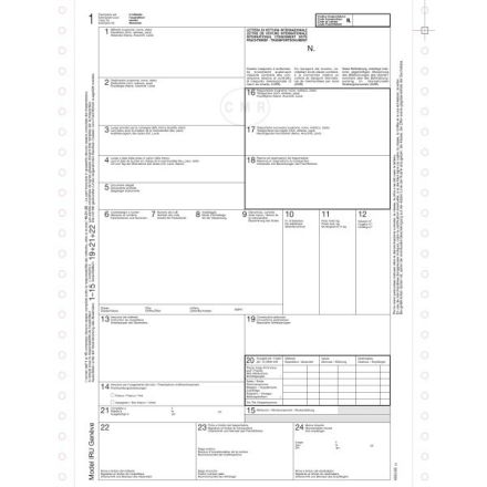 Lettera di vettura internazionale (CMR) - Modulo continuo 5 fogli autoricalcante - 12"x24 cm