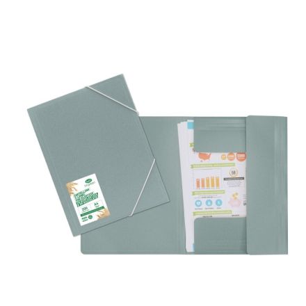 Cartellina con elastico angolare - bioplastica e pp riciclato - 29,7x21 cm - azzurro