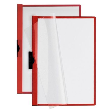 Cartellina con clip mm 8 - PVC - 29,7x21 cm - rosso