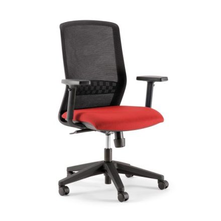 Sedia Kora black version - braccioli inclusi - riv. rosso