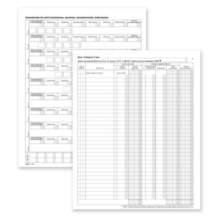 Registro Beni ammortizzabili - 97 pagine prenumerate - 31x24,5 cm