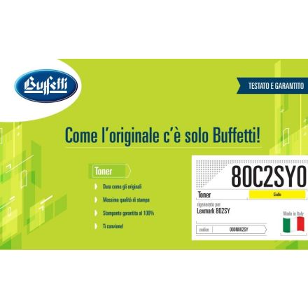 Lexmark Toner - Compatibile Rigenerato 80C2SY0 802SY - Giallo - 2.000 pag
