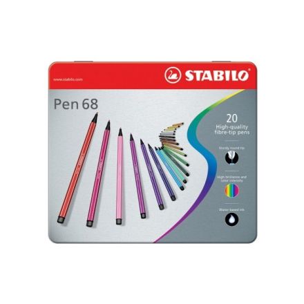 Pennarelli Stabilo Pen 68 in Scatola metallo - assortiti - 1 mm - da 7 anni - 6820