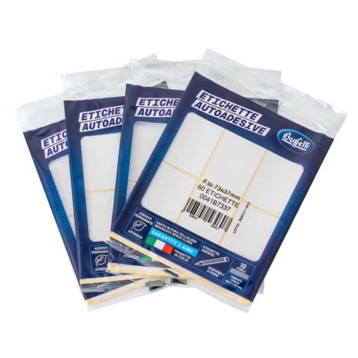 Etichette Adesive Alevar 120 Pezzi - Formato 46x27 Mm, Angoli Arrotondati, 10 Fogli Bianchi Per Scrivere - Foto 3